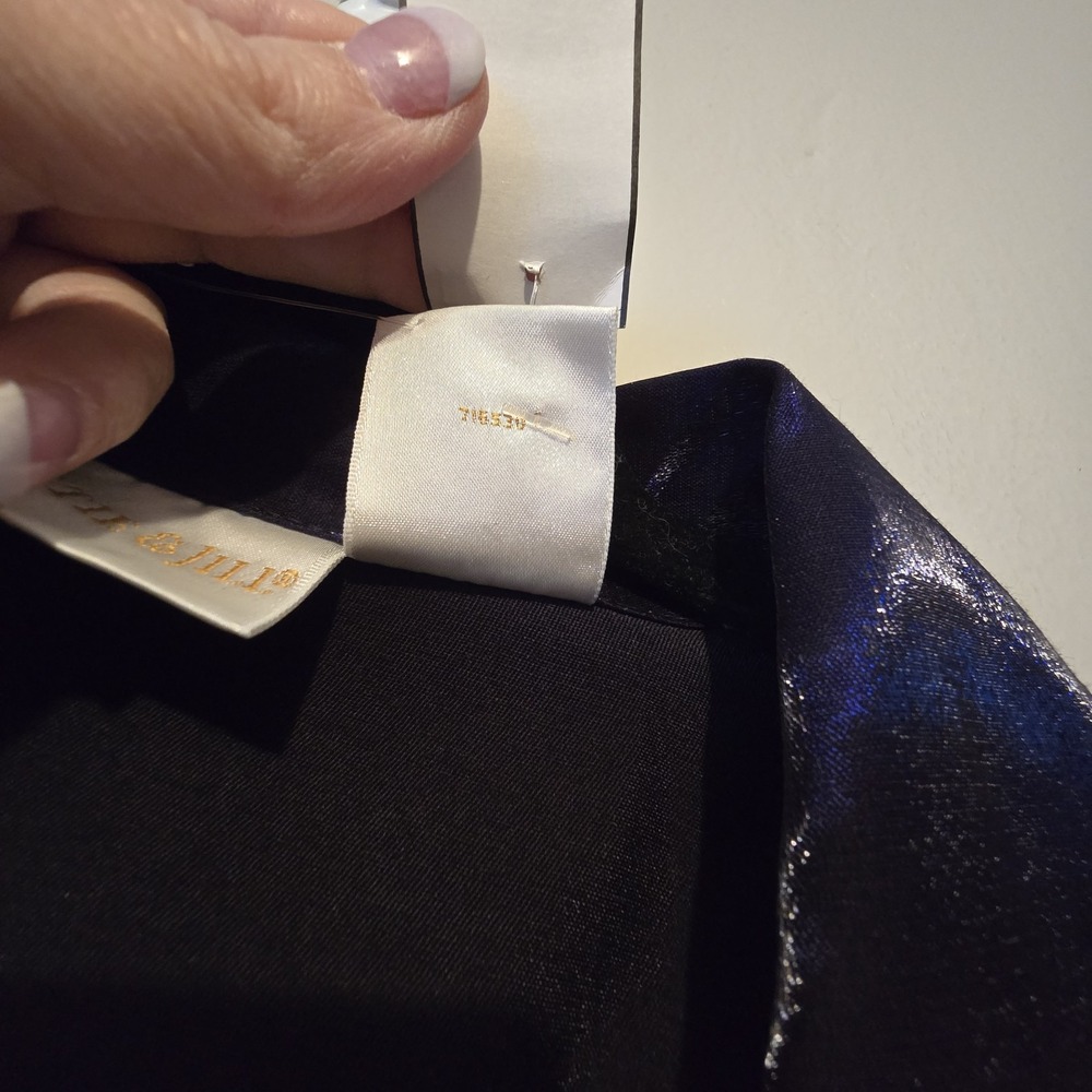 Vintage 90s NEW Christie Jill Shiny Blouse Women's Plus 26W Blue French Cuff NWT - Picture 6 of 9